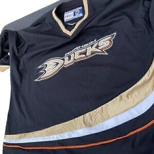 Nhl Jersey Anaheim Mighty Ducks, CCM Men's XXL Black, White, Gold, Orange Vtg